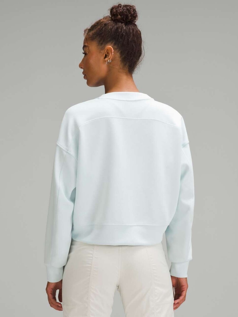 Lululemon Softstreme Perfectly Oversized Cropped Crew Sheer Blue 6 - Picture 7 of 7